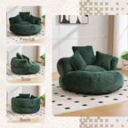 Canapé poire pour adultes et enfants, grand fauteuil poire en velours côtelé avec 3 oreillers et accoudoirs pour salon et chambre à coucher