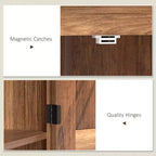 HOMCOM Armoire de garde-manger de ferme de 183 cm avec portes de grange, meuble de rangement de cuisine haut avec étagères réglables et tiroir