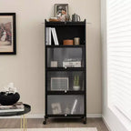 Meuble de cuisine Costway à 5 niveaux avec rangement, buffet mobile pour micro-ondes, portes basculantes, blanc/noir/gris/vert
