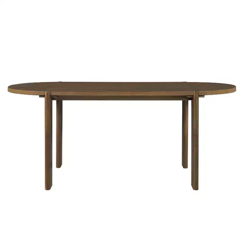 Ensemble de salle à manger ovale 7 pièces pour 6 personnes, grande table de cuisine 71 po avec 6 chaises rembourrées, noyer - Christopher Knight Home