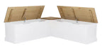 Banquette d'angle sans dossier - Naturel et blanc