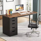 Bureau d'ordinateur Lantine avec 5 tiroirs, bureau moderne et simple de 119 cm pour la maison, le bureau et l'étude, idéal pour les petits espaces