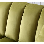 Canapé convertible de salon en tissu matelassé avec dossier cannelé