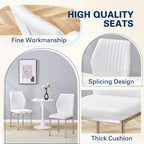 Ensemble de 6 chaises de salle à manger de luxe simples en PU haute résilience avec pieds en métal argenté, chaises d'appoint sans accoudoirs pour cuisine
