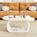 Table basse moderne Cloud avec plateau de 3,8 cm d'épaisseur, table d'appoint irrégulière de style crème avec pieds incurvés, table d'appoint au design unique