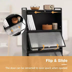Meuble de cuisine Costway à 5 niveaux avec rangement, buffet mobile pour micro-ondes, portes basculantes, blanc/noir/gris/vert