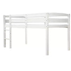 Lit mezzanine simple en bois massif Luxystar avec échelle et barrière de sécurité pour chambre d'enfant