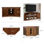 Meuble TV d'angle Leick Home en bois massif, style Mission