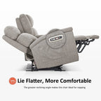 Canapé inclinable électrique MCombo 60,2 po avec massage et double chauffage, appuie-tête réglable, ports USB et Type C, tissu