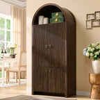 Garde-manger haut et arqué de 71 po, armoire de rangement moderne avec 3 tablettes réglables, 6 tablettes de porte, pour cuisine, salon
