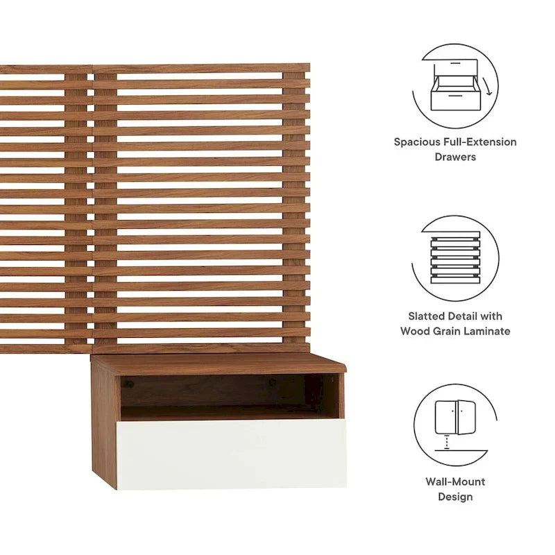 Tête de lit King size murale et tables de chevet modernes de Render