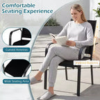 Ensemble de salle à manger Gymax 9 pièces pour patio avec table rectangulaire et chaises empilables avec trou pour parasol
