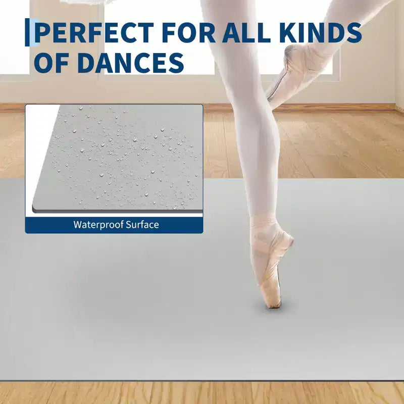 Tapis de danse portable en PVC 4x6, tapis de danse antidérapant et résistant aux rayures de 5 mm d'épaisseur pour ballet, jazz, claquettes, yoga, pilates et exercices à domicile