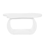 Table basse moderne Cloud avec plateau de 3,8 cm d'épaisseur, table d'appoint irrégulière de style crème avec pieds incurvés, table d'appoint au design unique