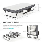 Lit pliant Erommy avec matelas à mémoire de forme : lit d'appoint pliable portable pour adultes avec matelas luxueux à mémoire de forme de 12,7 cm