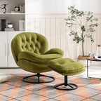 Fauteuil d'appoint avec pouf