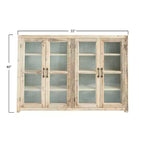 40 Armoire haute de rangement à 4 portes en bois recyclé et métal avec portes vitrées, marron
