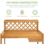 Table de rempotage de jardin en bois d'extérieur Best Choice Products, plan de travail avec tiroir de rangement et étagère ouverte
