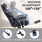 Efomao Chaise de Bureau Ergonomique 400 lbs, Grande Chaise d'Ordinateur en Cuir PU pour Personnes de Grande Taille, Fauteuil de Direction avec Repose-Pieds et Soutien Lombaire