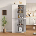Meuble de rangement de cuisine autoportant, armoire de 178 cm avec portes et étagères réglables
