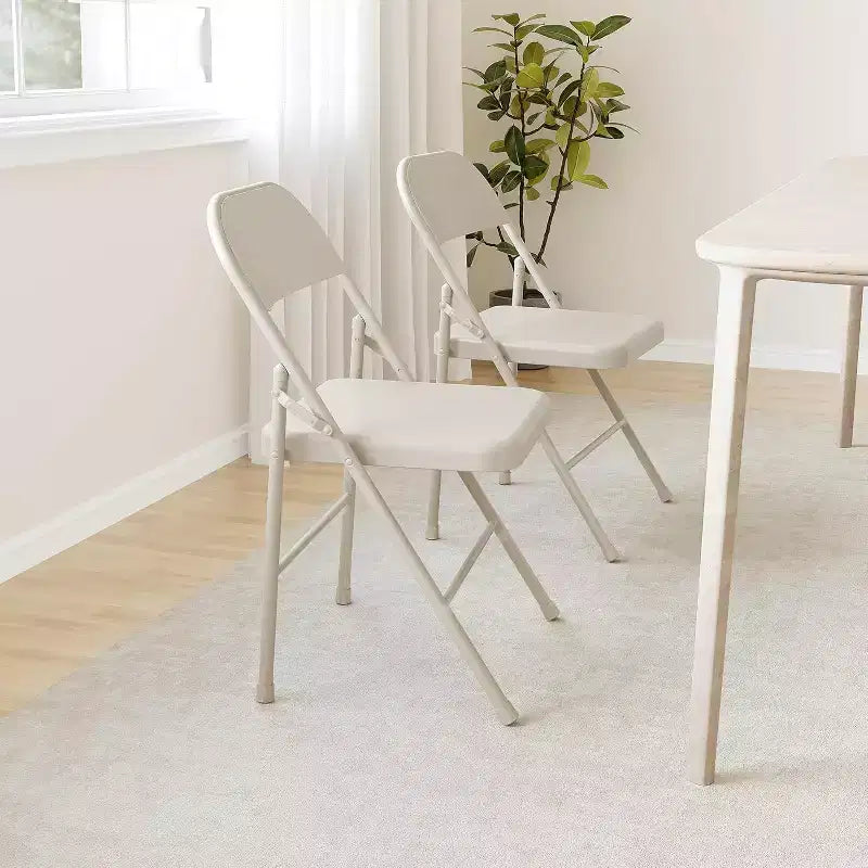 Lot de 8 chaises pliantes tout acier avec dossier, chaises pliantes en métal robustes, capacité de 159 kg, convient pour l'intérieur et l'extérieur