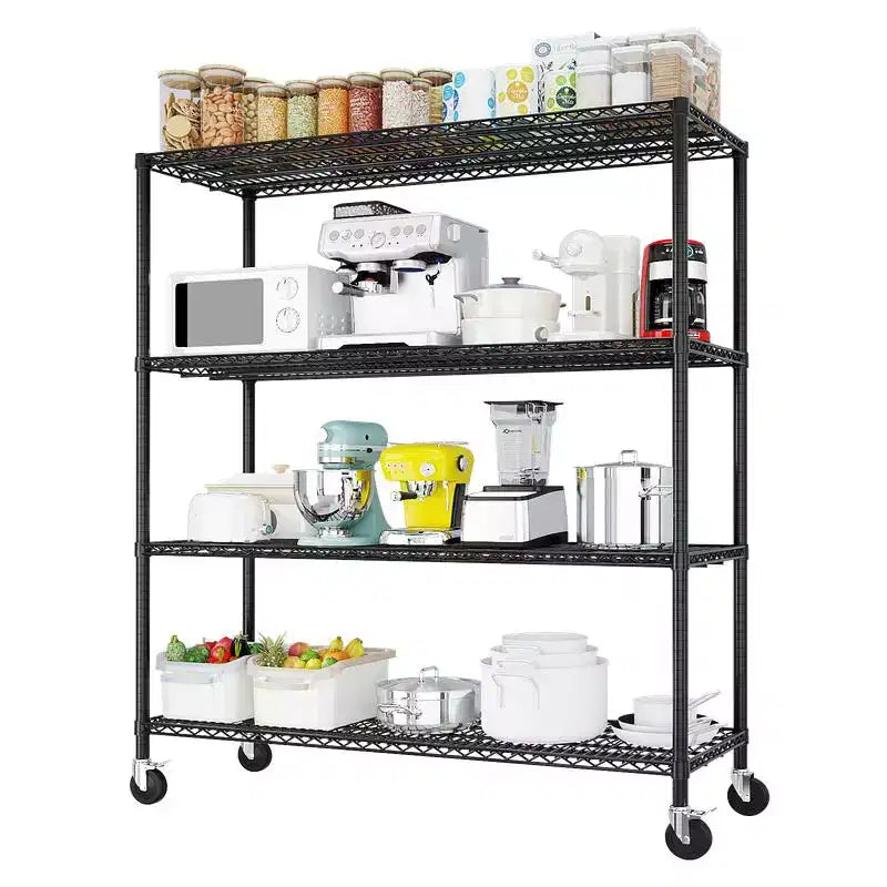 Étagère métallique de rangement robuste avec roulettes, 2500 lb, certifiée NSF