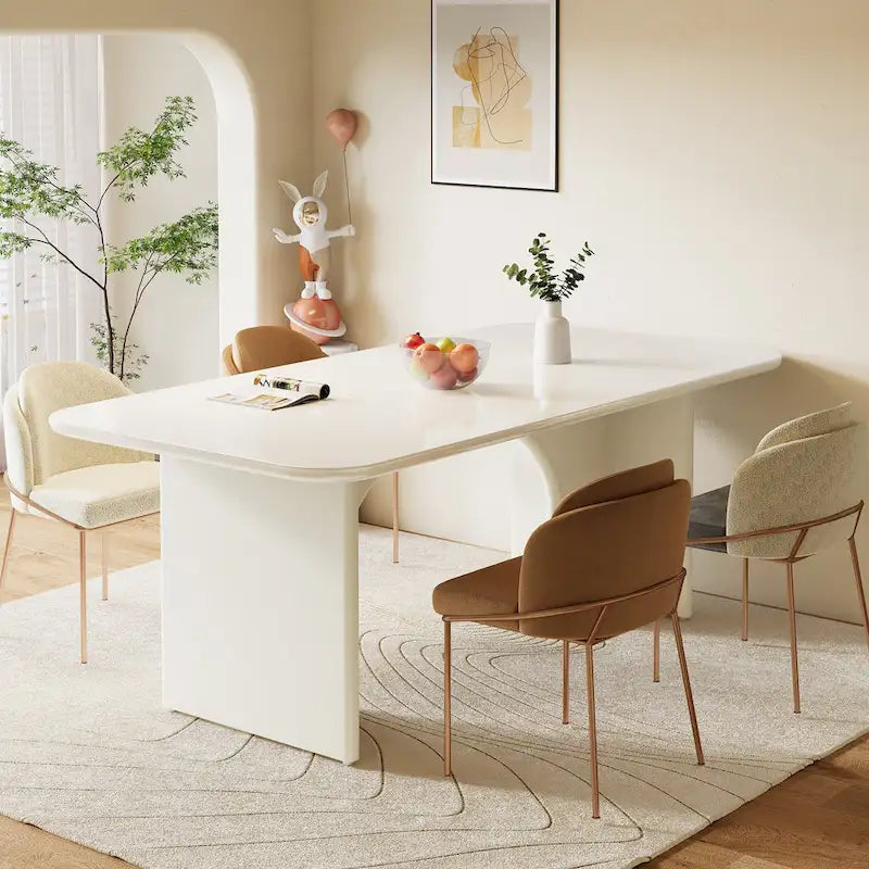 Grande table de salle à manger de 160 cm pour 4 à 6 personnes, table de cuisine rectangulaire moderne