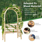Costway Banc de jardin en bois avec arche de pergola et treillis pour patio/dossier