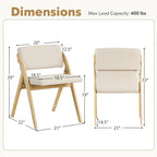 Gymax Ensemble de 4 chaises de salle à manger Chaise de cuisine pliante avec pieds en bois d'hévéa