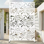 72H Séparateur de pièce Rectangle Cadre en métal galvanisé Paravent autoportant Clôture de jardin Patio Blanc