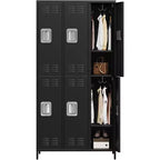 Armoire de rangement en acier Garvee, casier métallique robuste de 72 po pour école, gymnase et bureau, noir