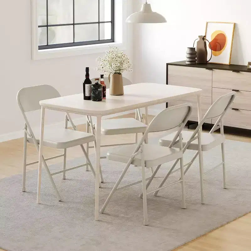 Lot de 8 chaises pliantes tout acier avec dossier, chaises pliantes en métal robustes, capacité de 159 kg, convient pour l'intérieur et l'extérieur
