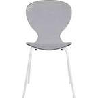 LeisureMod Bristol Ensemble de Salle à Manger 5 Pièces Table à Manger Ronde, 4 Chaises de Salle à Manger en Plastique Pieds Blancs
