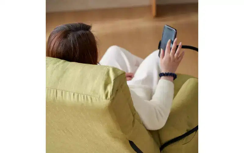 Chaise de jeu au sol, fauteuil de sol pivotant avec accoudoirs et support de téléphone, fauteuil de jeu inclinable pliant réglable sur 5 positions