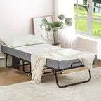 Lit pliant Erommy avec matelas à mémoire de forme : lit d'appoint pliable portable pour adultes avec matelas luxueux à mémoire de forme de 12,7 cm