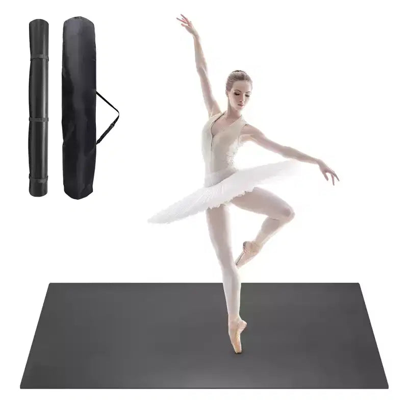 Tapis de danse portable en PVC 4x6, tapis de danse antidérapant et résistant aux rayures de 5 mm d'épaisseur pour ballet, jazz, claquettes, yoga, pilates et exercices à domicile