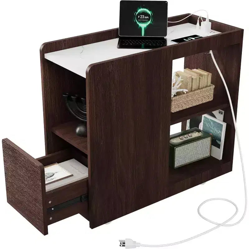 Table de chevet, table de chevet multifonctionnelle, adaptée à la maison