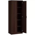 Garde-manger de cuisine 2 portes de 160 cm, meuble de rangement autoportant avec 5 étagères et 2 étagères réglables pour salle à manger