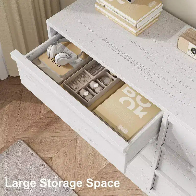 Commode à 6 ou 8 tiroirs, Grande commode de style moderne pour chambre à coucher, salon, chambre d'enfant