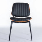 Lot de 2 chaises en similicuir avec pieds en métal