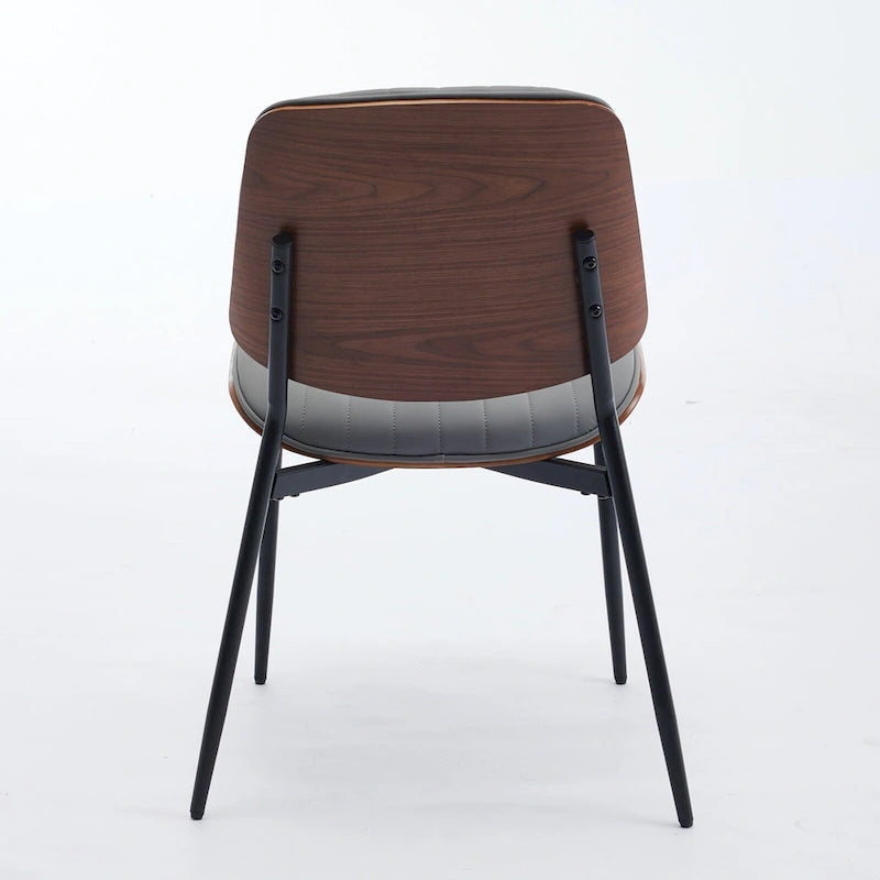 Lot de 2 chaises en similicuir avec pieds en métal
