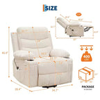 Fauteuil inclinable releveur avec massage et chauffage, fauteuils inclinables électriques surdimensionnés, siège de cinéma maison avec 2 porte-gobelets latéraux, fauteuil simple inclinable à bascule