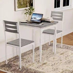 Ensemble de salle à manger 3 pièces pour petits espaces, table et 2 chaises à pieds en spirale, ensemble de table de cuisine compact pour appartements