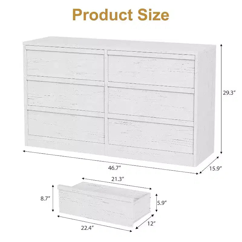 Commode à 6 ou 8 tiroirs, Grande commode de style moderne pour chambre à coucher, salon, chambre d'enfant