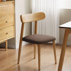 Chaise de salle à manger moderne sans accoudoirs en cuir à dossier bas