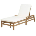 Chaise longue d'extérieur Merax en acacia 5 positions avec coussins épais