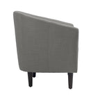 2 fauteuils club modernes en lin avec accoudoirs ronds