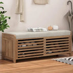 Banc de rangement en bois massif 43.30 avec stores contemporains à l'aspect vieilli