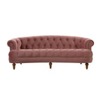 Canapé capitonné chesterfield La Rosa 84 en velours, style moderne du milieu du siècle